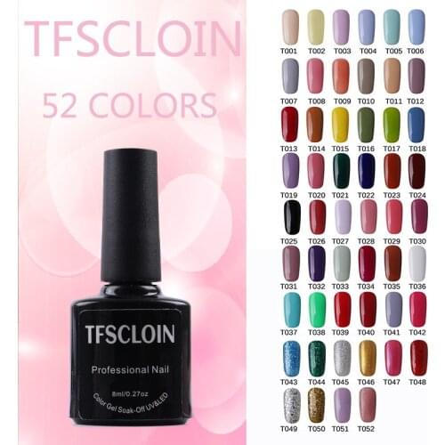 TFSCLOIN Gel Nail Polish Set 10PCS Nail Kit Set Glitter Vernis Semi Permanent Base Top Coat UV LED Nail Art Gel Polish Set