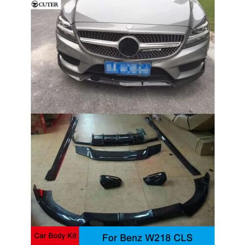 W218 CLS Carbon fiber front bumper lip rear diffuser side skirt rear spoiler for Mercedes Benz W218 10-13