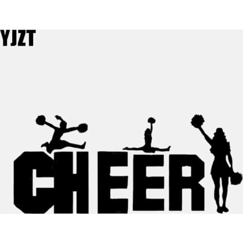 YJZT 16.9*7.3CM Interesting Gymnastics Cheerleader Ballet Decor Car Sticker Vinyl Accessories C12-1495