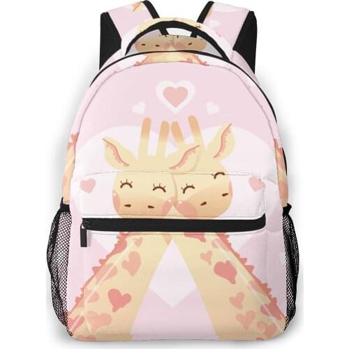 Women Backpack Kids School Bag for Teenage Girls Cute Animal Couple With Giraffes Laptop Notebook Bagpack Travel Back Pack 2021