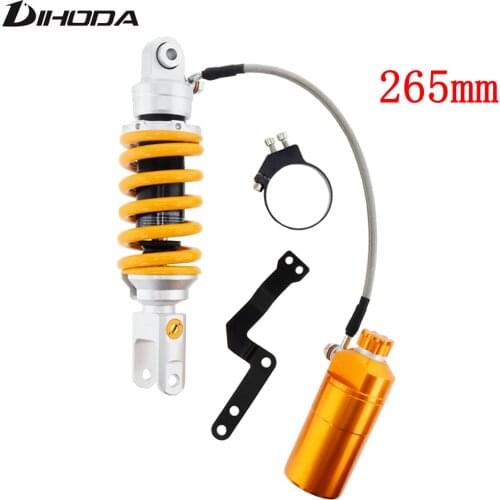 1pcs 265mm Motorcycle Rear Damping adjustment Built-in hydraulic airbag shock absorber For Honda Yamaha Kawasaki Suzuki
