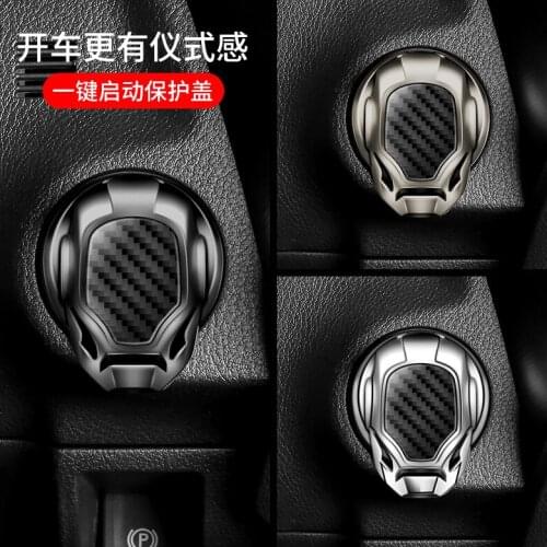 1Pcs Car Engine Start Stop Button Cover Ring Ignition Button Metallic Trim Push Button Switch Decor Stickers Auto Interior