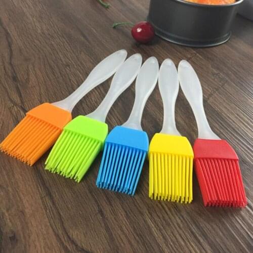 1pc Multi Color Silicone Basting Pastry Brush Oil Brushes For Cake Bread Butter Baking Tools Safety BBQ Barbeque Brush