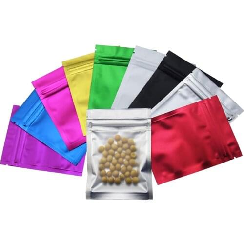 100pcs/lot 10*15cm Flat Mylar Packing Bag Reclosable Ziplock Aluminum Bags Heat Sealable Matte Clear Front Plastic Packing Bag