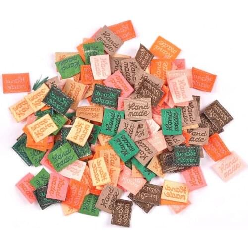 100Pcs/lot Multicolor Clothing Tags Handmade Label Embossed Labels For Garment Bags Printing Sewing DIY Accessories C2393