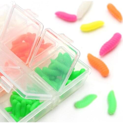 120pcs Carp Fishing Accessories Buoyant Maggots Fishing Lure Worms For Carp Hair Rig Artificial Pop Up Imitation Bait End Tackle