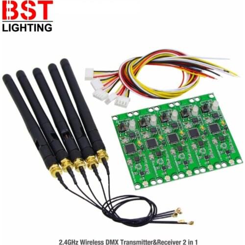 2.4Ghz DMX512 Wireless Transmitter Receiver PCB 2 in 1 PCB Board With Antenna LED Controller WIFI Receiver For DMX Stage Light