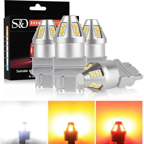 2pcs T20 LED W21/5W 7443 W21W 7440 Led Car T25 3157 LED Bulb P27/7W 1300LM Lamp Turn Signal Light White Red Yellow 12V