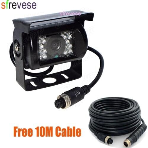 4 Pin 18 IR Night Vision CCD Color Car Reverse Reversing Parking Backup Camera Wide View Waterproof + 10m 4 Pin cable 10psc/lot