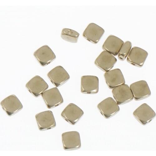 50pcs Raw Brass Square Beads Spacer Beads 5.2mm