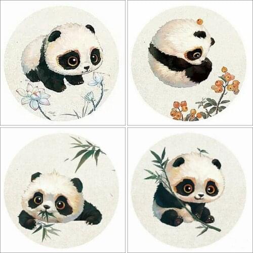 HUACAN 5D Diamond Painting Panda Animal Cross Stitch Wall Decor Diamond Embroidery Bamboo Home Decoration
