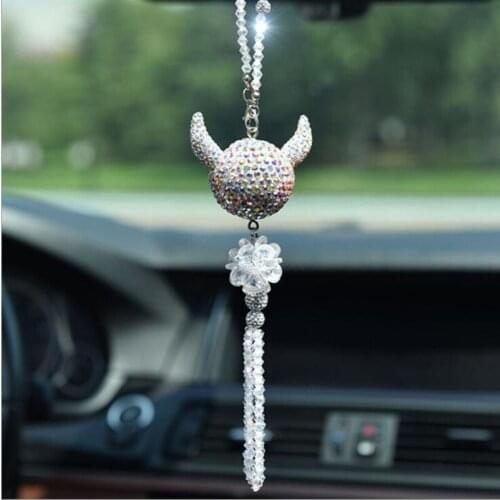 Car Pendant Rhinestone Crystal Snowflakes Decoration Suspension Ornaments Sun Catcher digital Hanging Trim Christmas Gifts