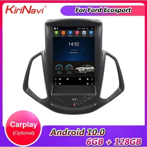 KiriNavi Vertical Screen Tesla Style Android 9.0 10.4'' Car Radio GPS Navigation For Ford Ecosport Car Dvd Multimedia 2013-2019
