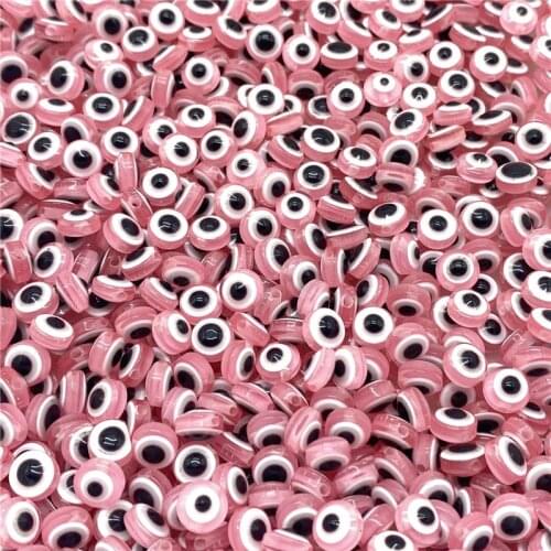 50Pcs 8/10mm Oval Beads Evil Eye Resin Spacer Beads for Jewelry Making DIY Bracelet Beads Accessories #10