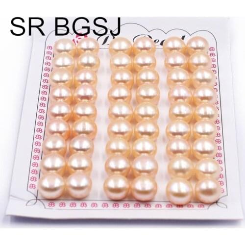Free Ship 27 Pairs 10-11mm Half Drilled Hole Button Coin Shape Natural Freshwater Jewelry Findings Pearl Beads