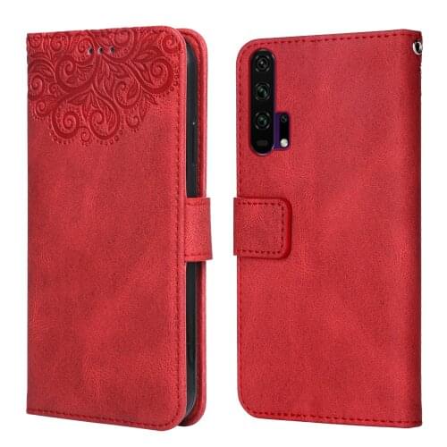 For Huawei Honor 20 Pro Flower Embossing Case YAL-AL10 6.26'' Wallet Flip Leather Case for Huawei 20 Pro Cover