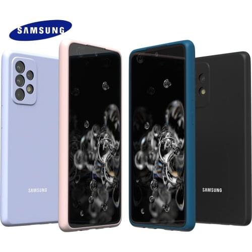 Samsung Galaxy A52 A72 4G 5G Case Liquid Silicone Cover TPU Silky Soft-Touch Full Protective For A 72 52 Camera Protect