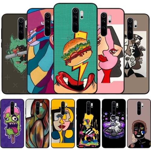 Graffiti black Silicone Phone Case For Redmi note 9 8 7 Pro S 8T 7A Cover