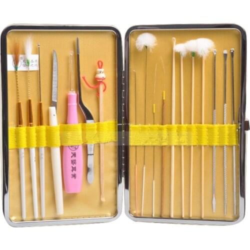 HIMABM 18 Pcs/Set Ear Pick Curette Wax Earpick Removal Remover Ear Scoop Spoon Cleaner Tools Of Children