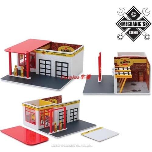 GreenLight 1:64 Gas station scene B Alloy toy cars Metal Diecast Model Vehicles For Children Boys gift hot