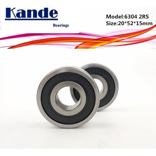 Kande 6304RS 2PCS ABEC-5 6304 2RS Single Row Deep Groove Ball Bearing 20x52x15 mm High Quality 6304RZ