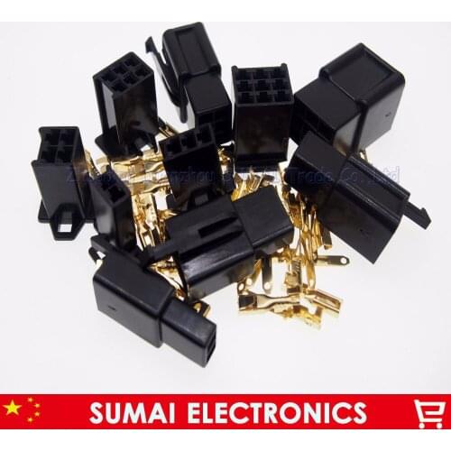 10 X 5 types 2.8mm 2&3&4&6&9 Way/pin Electrical Connector Kits(10 sets* 2/3/4/6/9 Pin) for Motorcycle Car ect. Black color
