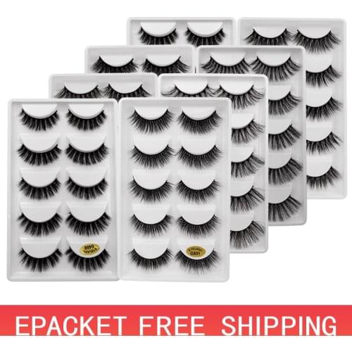 LANJINGLIN 50 pairs/lot natural long mink eyelashes faux cils soft volume 3d lashes hand made false eyelashes wholesale G600