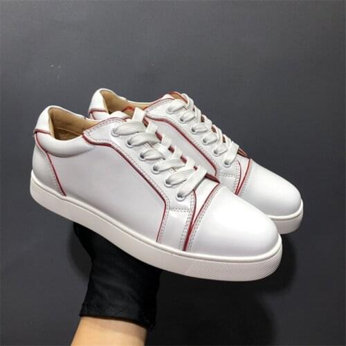 Leisure White Men Sport Shoes Bottom Leather Round Toe Flats Lace-up Solid Color Breathable Autumn Classics Loafers Ins Sneakers