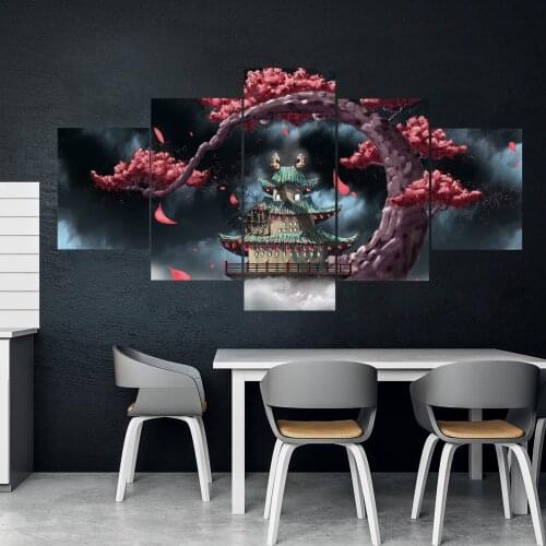 Home Decor Modular Picture 5 Piece Mangrove Loft Anime Landscape Painting Poster Wall For Home Canvas Painting Wholesale