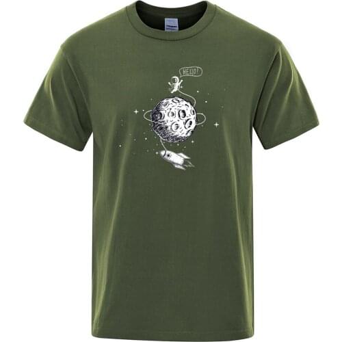 Astronaut Spaceship Lunar Surface Printed Male Tshirts Vogue S-Xxxl T-Shirts Simple Comfortable Clothes Retro Loose Tshirts Mans