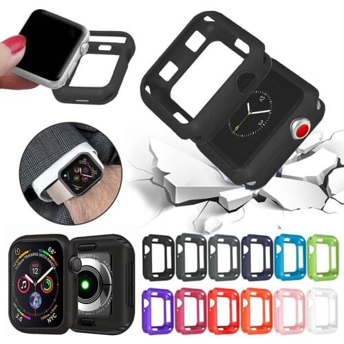 Soft Silicone Case for Apple Watch 6 SE5 4 44MM 40MM Cover Full Protection Shell for iWatch 3 2 1 38MM 42MM Watch Frosted Bumper
