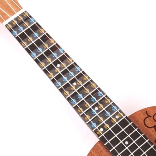 Ukulele Fretboard Note Map Sticker Fingerboard Frets Decals for Beginner Practice Guitar Guide Sticker