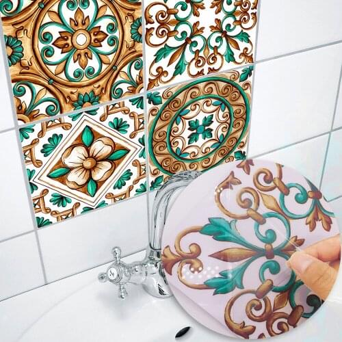 Funlife New Creative Kitchen Bathroom Tiles Watercolor Flower Style Stickers Bedroom Parlor Wall Home Decor Wall Stickers TS024