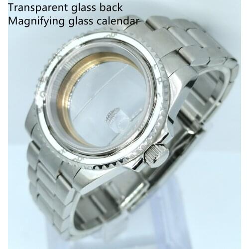 40MM Stainless Steel New Watch Case For Man Fit Miyota8215 8205 8200 Eta 2836 Mingzhu 2813 Automatic Movement