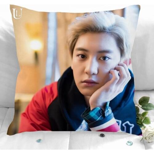 New Custom Park Chanyeol Pillowcases Printed Square Pillowcase Home Decorative Zipper Pillow Cover 35X35cm40X40cm(One Side)