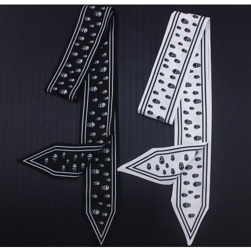 120*6cm 2018 tied bag handle silk scarf small ribbon twill silk Hair Bags Handle Decoration Tie Multifunction Hand Ribbon Scarf