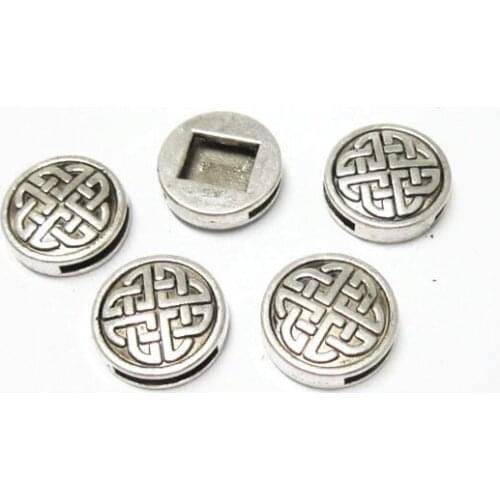 Weave face 10mm Flat leather findings 10x2mm flat leather sliders -FF30