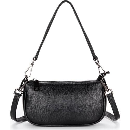 Genuine Leather Casual Lady Keyi Crossbody Bag Korean Fashionable Crescent Phone Satchels Sweet Little Beauty Shoulder Handbsgs