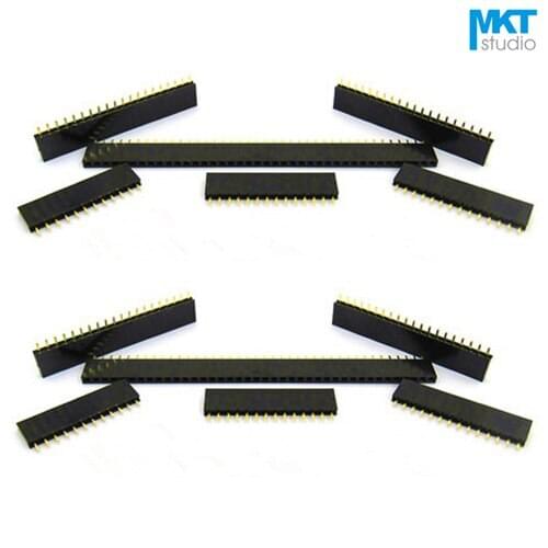 100Pcs Gold Plated 2.54mm Pitch Single Row Straight Pins 8.5mm Female PTH Pin Header For Arduino 21P 22P 23P 24P 25P