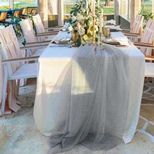 Sheer Scarf Organza Table Swags Wedding for Event Party Table Runner Table Skirt Stair Bow Backdrop Tiers Valances Decoration