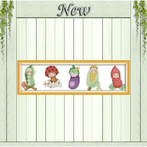 Vegetable babies (view picture)Decor painting Counted Print on canvas Needlework DMC 11CT 14CT Cross Stitch Sets embroidery kits