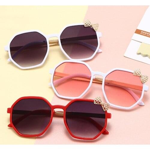 Pink Square Kids Sunglasses Children Cute Butterfly Tie Metal Sun Glasses Girls Boys Baby Colored Lenses New Trends 2021 Gifts