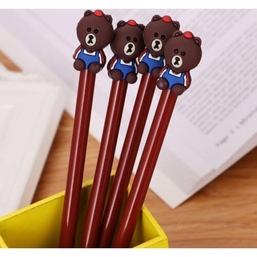 Bear Gel Pen Stationery Novelty Cute Pens Creative Student Kawaii Pen Writing Gel Pens 0.5mm Kawaii School Office GiftSupplies
