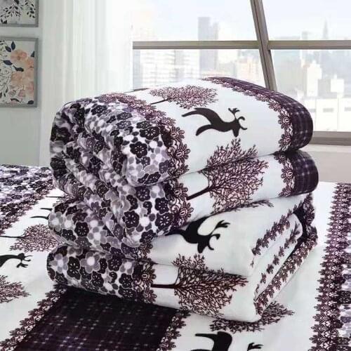 Discount hot spring and winter thickening warm milk fleece blanket flannel flannel single coral fleece towel quilt