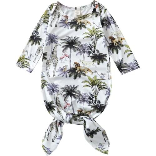 2021 Newborn Baby Boy Girl Long Sleeve Cartoon Animal Print Soft Cotton Sleeping Bags Sleepwear Blanket for 0-12M