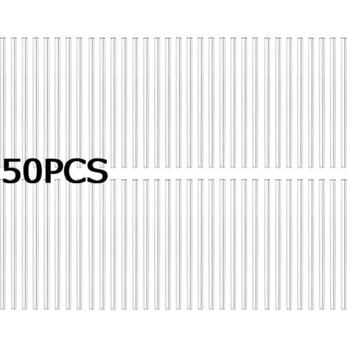 50PCS Handmade Glass Straws Clear Straight 20cm x 8 mm - Premium Glass - Healthy, Reusable, Pack of 50