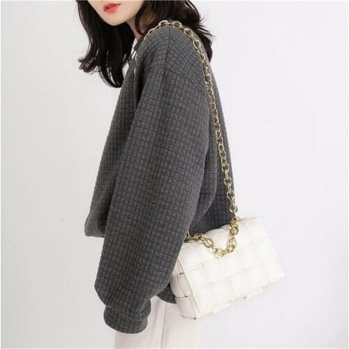 Niche Designer Thick Chain Shoulder Messenger Bags High Quality Woven Small Square Bags Luxury Fashion Women Purse and Handbags