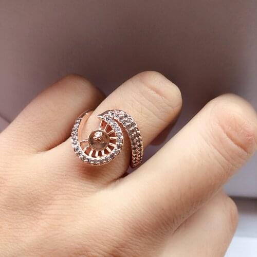 Unique New Ring Mountings Findings Settings Adjustable Ring Jewelry Parts Fittings Wedding Accessories for Pearl Beads