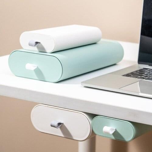 Drawer Organizer Box Desk Self Stick Pencil Tray Hidden Desktop Storage Box Creative Kitchen Desk Organizer Storage Box Drawer