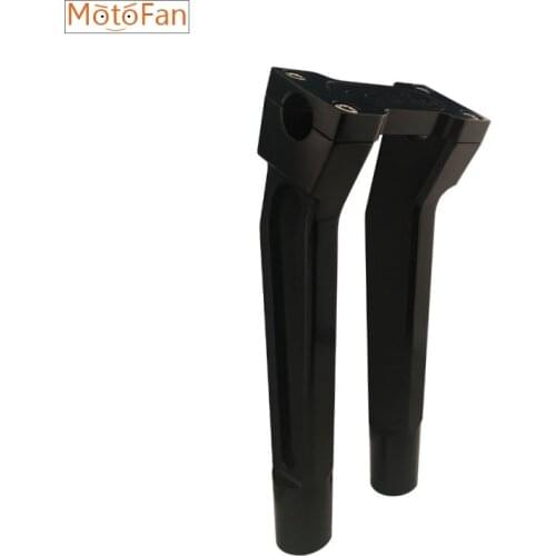 Motorcycle Handlebar Clamp CNC Aluminum Alloy Bar Clamps Riser Lifting Kickback Challenger Black Chrome10 inch